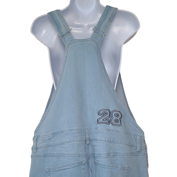 Mickey Mouse Denim Overall Disney Parks Our Universe Light Blue Jeans Women's L - Picture 1 of 11